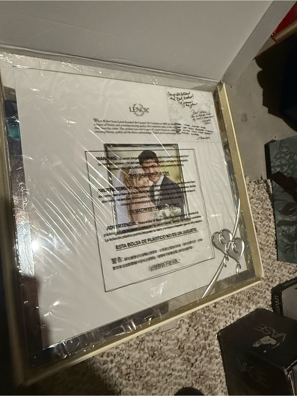 Lenox True Love autograph Picture Frame with Heart Accent NEW in Box! free gift